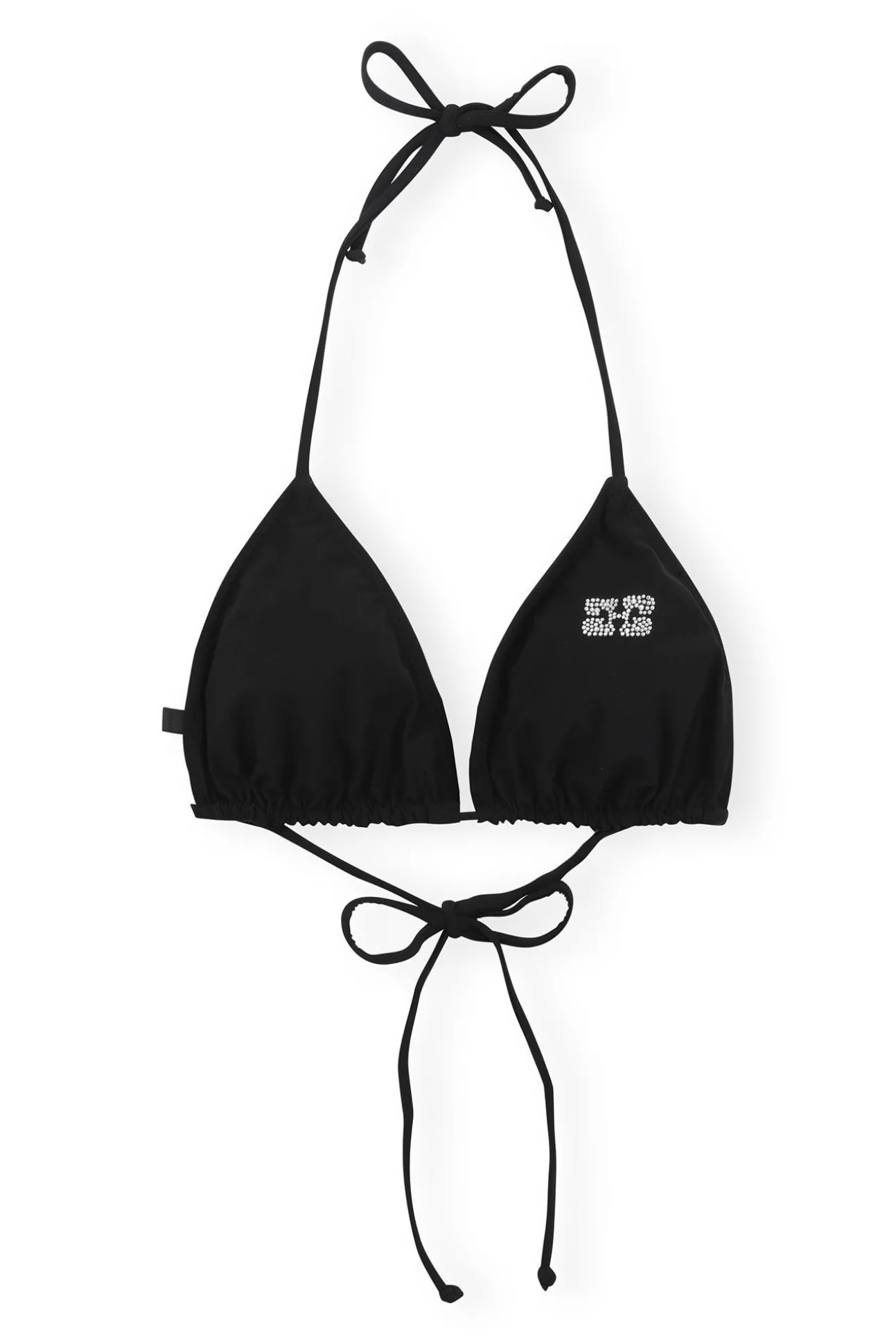 Online GANNI Mattes String-Bikinioberteil Aus Recyceltem Material Black