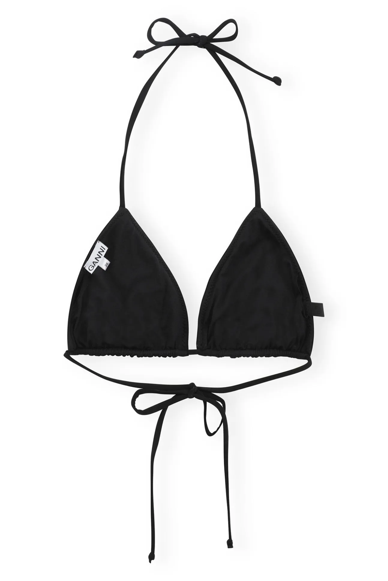 Online GANNI Mattes String-Bikinioberteil Aus Recyceltem Material Black