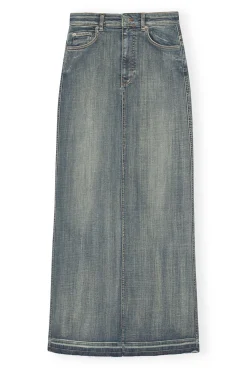 Fashion GANNI Maxi-Jeansrock Mit Gefarbten Saumen Tint Wash
