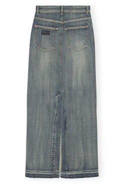 Fashion GANNI Maxi-Jeansrock Mit Gefarbten Saumen Tint Wash