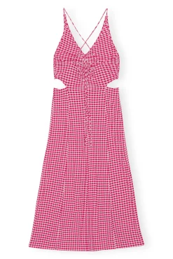 Sale GANNI Maxikleid Aus Seersucker Mit Stretch Love Potion