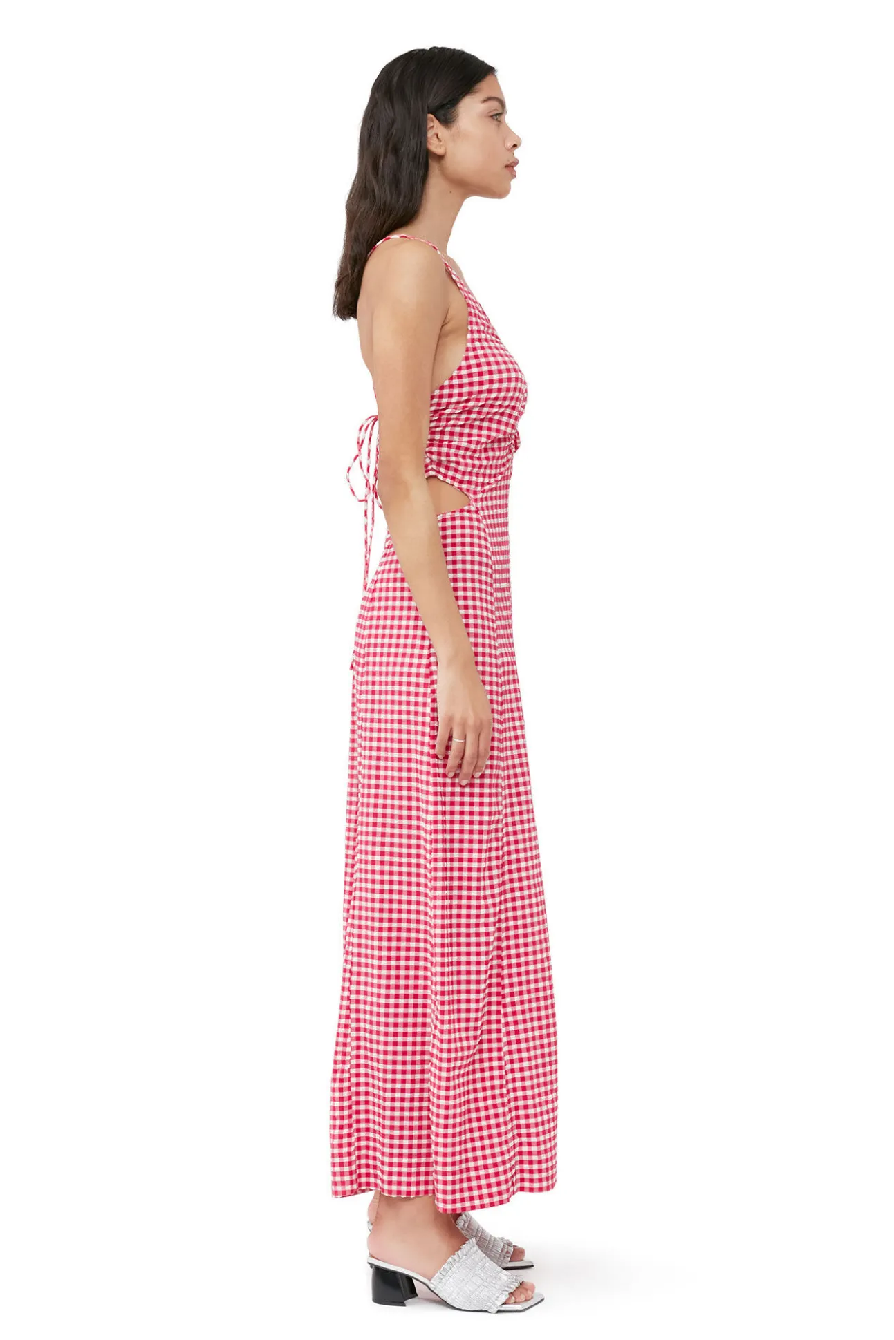 Sale GANNI Maxikleid Aus Seersucker Mit Stretch Love Potion