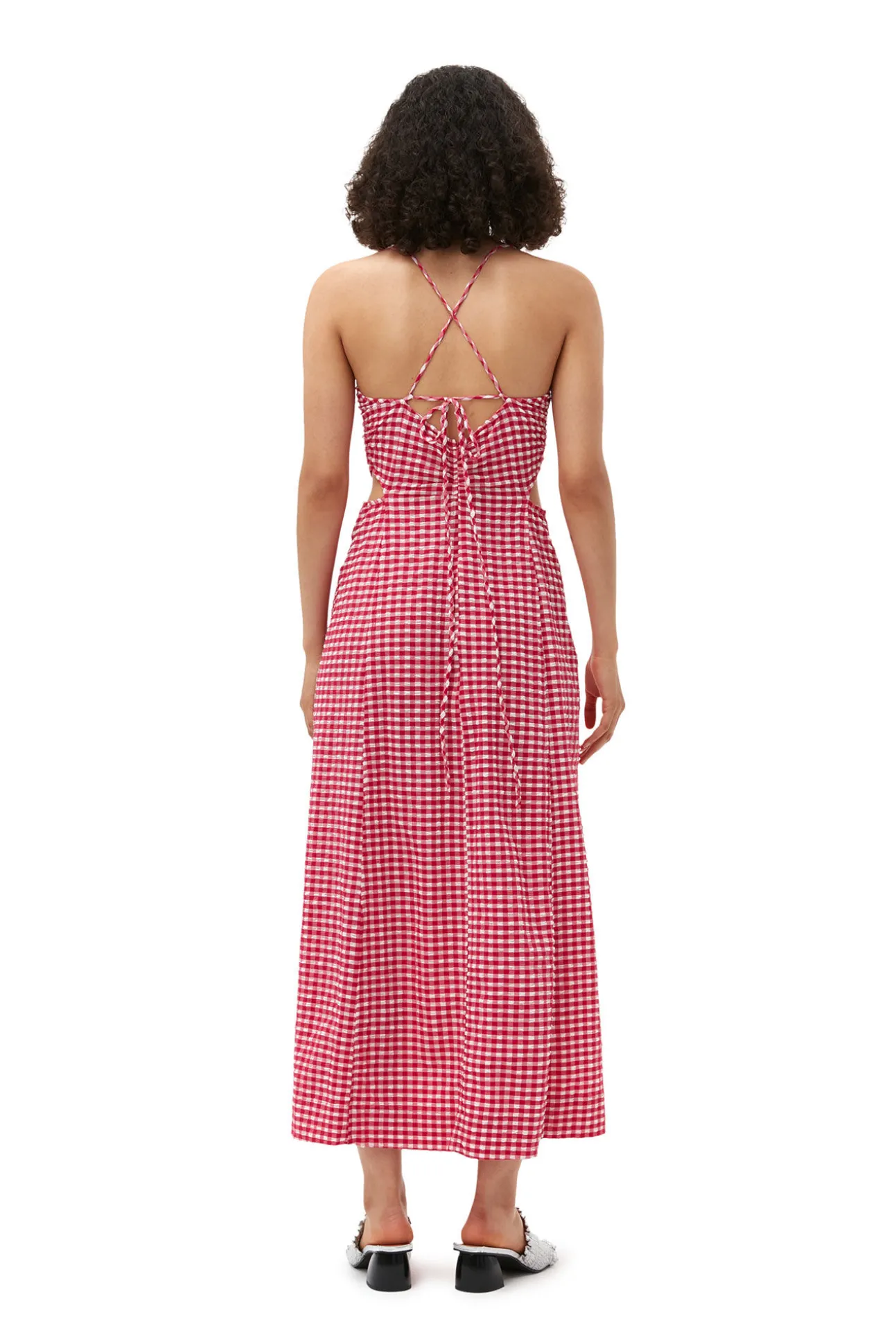 Sale GANNI Maxikleid Aus Seersucker Mit Stretch Love Potion