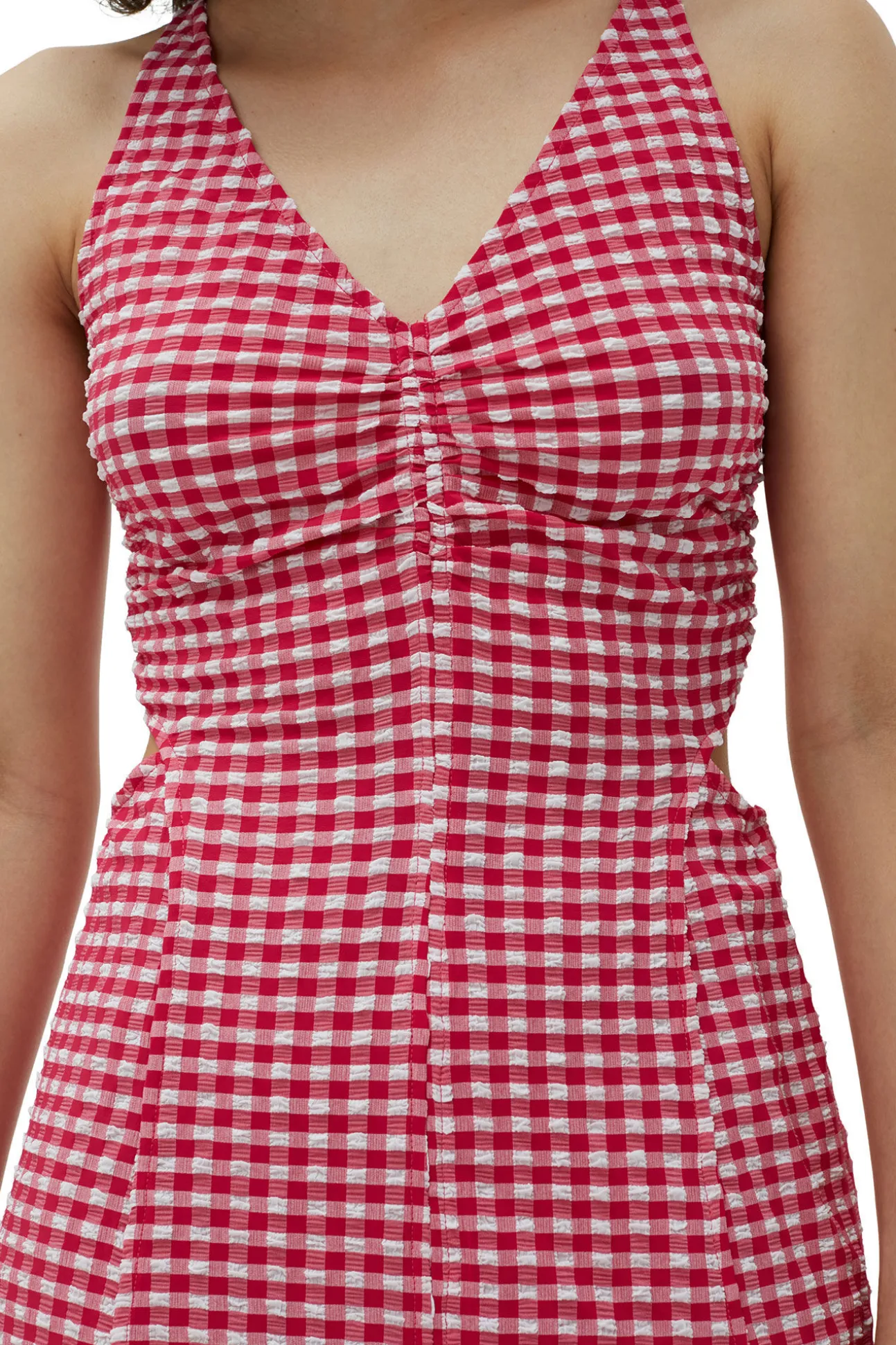 Sale GANNI Maxikleid Aus Seersucker Mit Stretch Love Potion