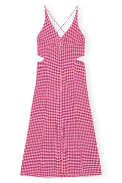 Sale GANNI Maxikleid Aus Seersucker Mit Stretch Love Potion