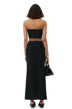 Sale GANNI Maxirock Aus Stretch-Anzugstoff Black