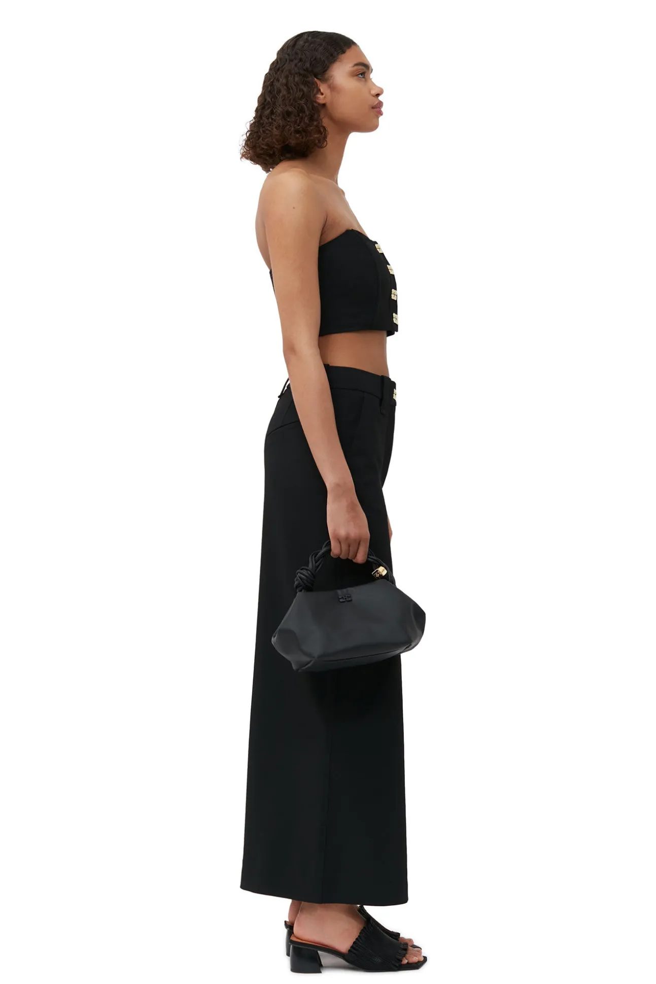 Sale GANNI Maxirock Aus Stretch-Anzugstoff Black