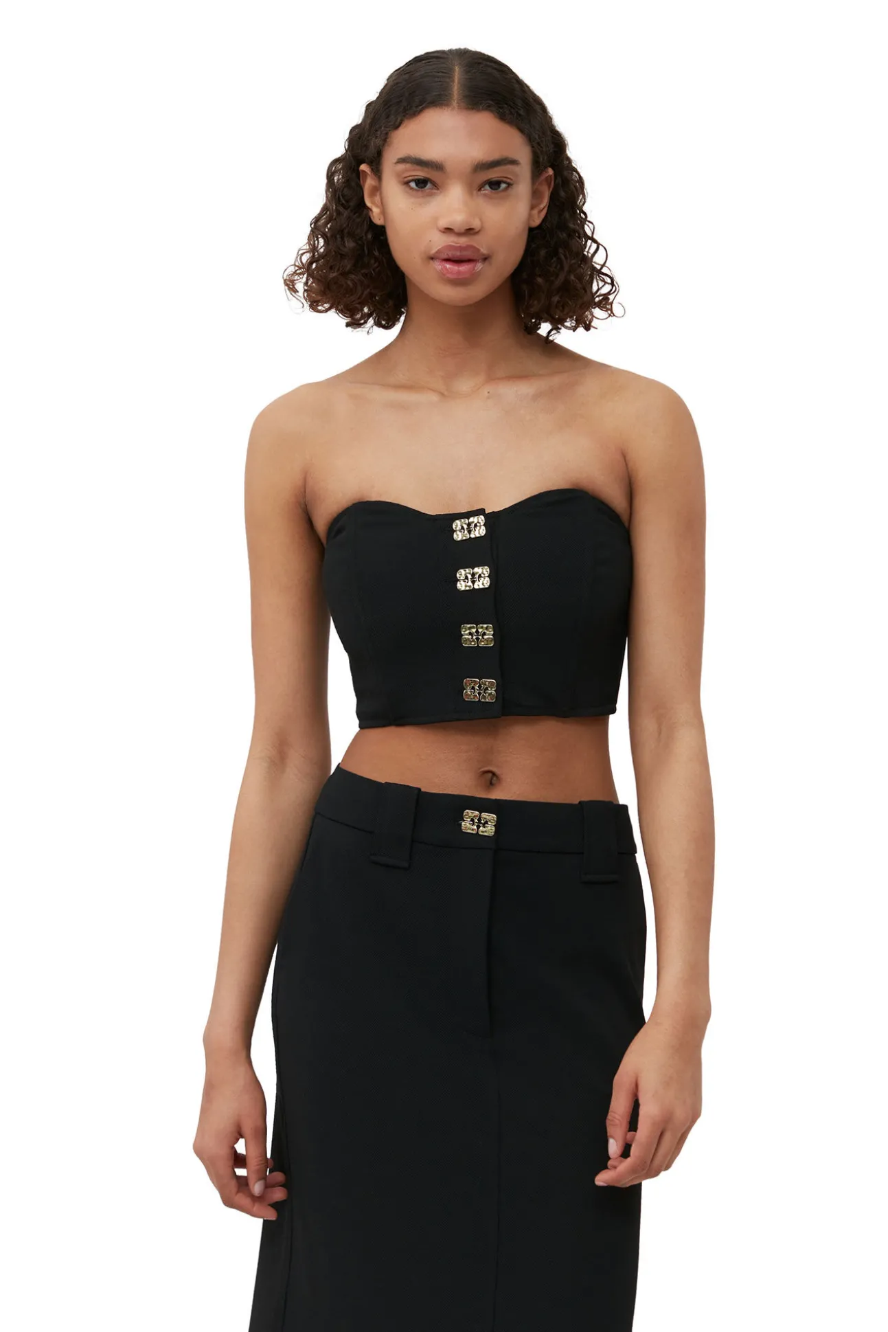Sale GANNI Maxirock Aus Stretch-Anzugstoff Black