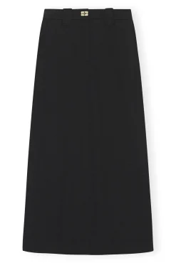 Sale GANNI Maxirock Aus Stretch-Anzugstoff Black