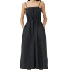 Online GANNI Maxi-Tragerkleid Aus Cotton Poplin Black