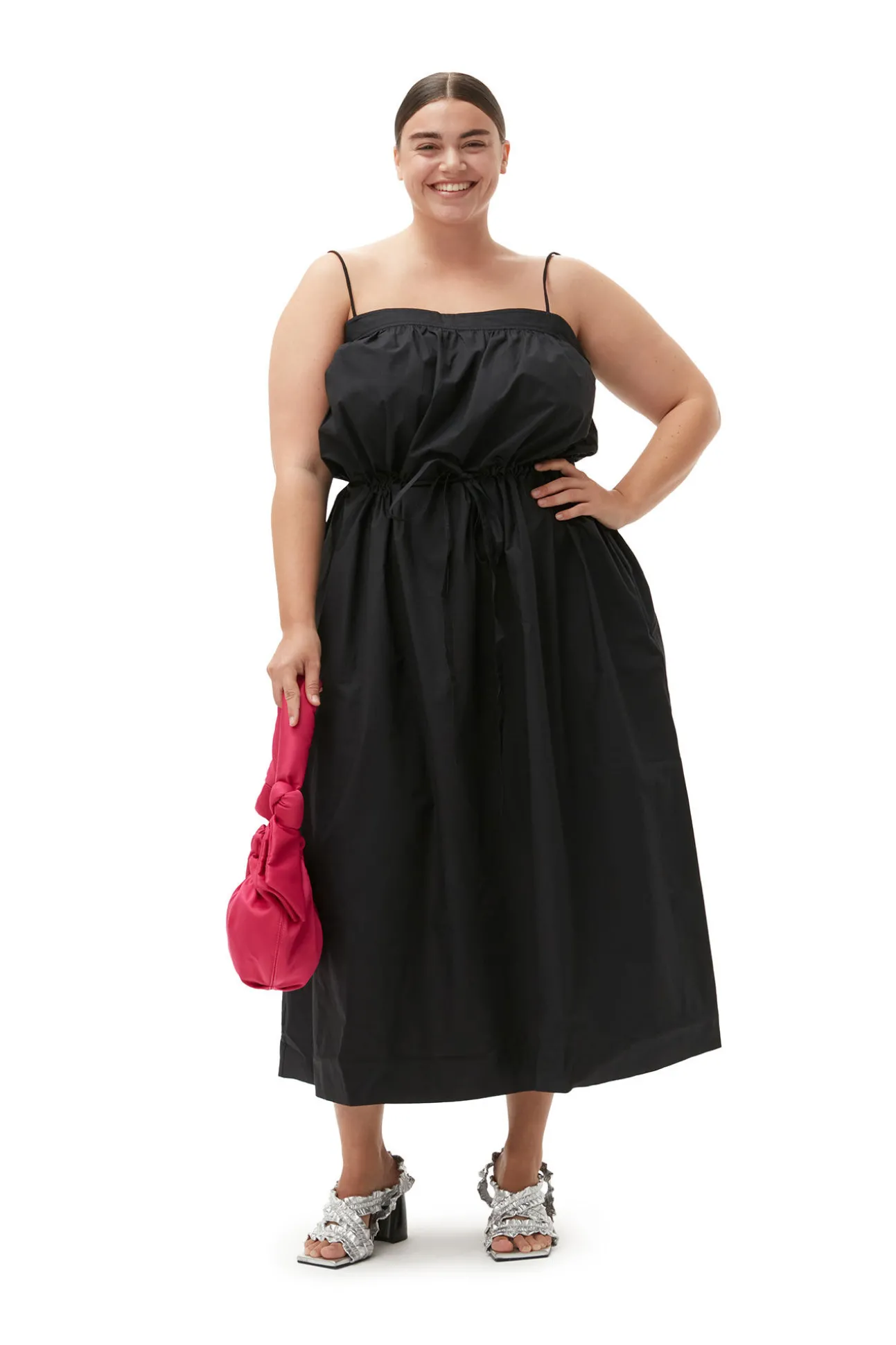 Online GANNI Maxi-Tragerkleid Aus Cotton Poplin Black