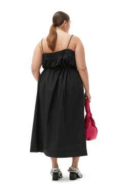 Online GANNI Maxi-Tragerkleid Aus Cotton Poplin Black