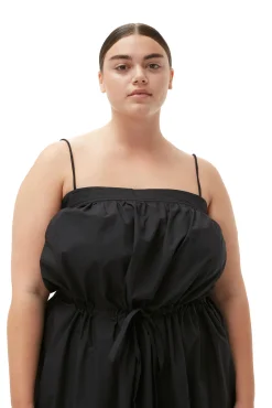Online GANNI Maxi-Tragerkleid Aus Cotton Poplin Black