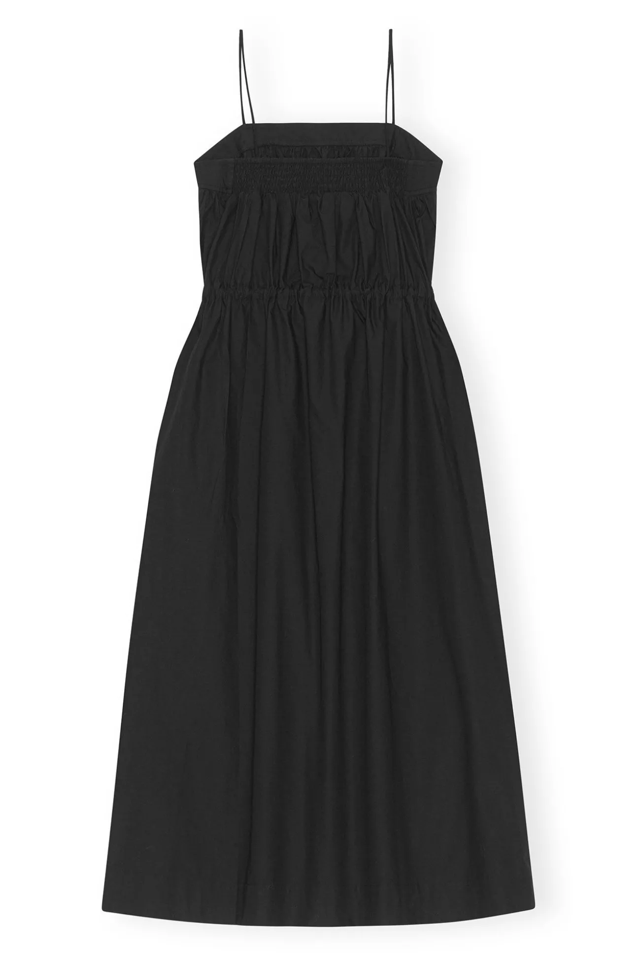 Online GANNI Maxi-Tragerkleid Aus Cotton Poplin Black