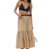 Outlet GANNI Maxi-Volantrock Aus Cotton Poplin Curds And Whey