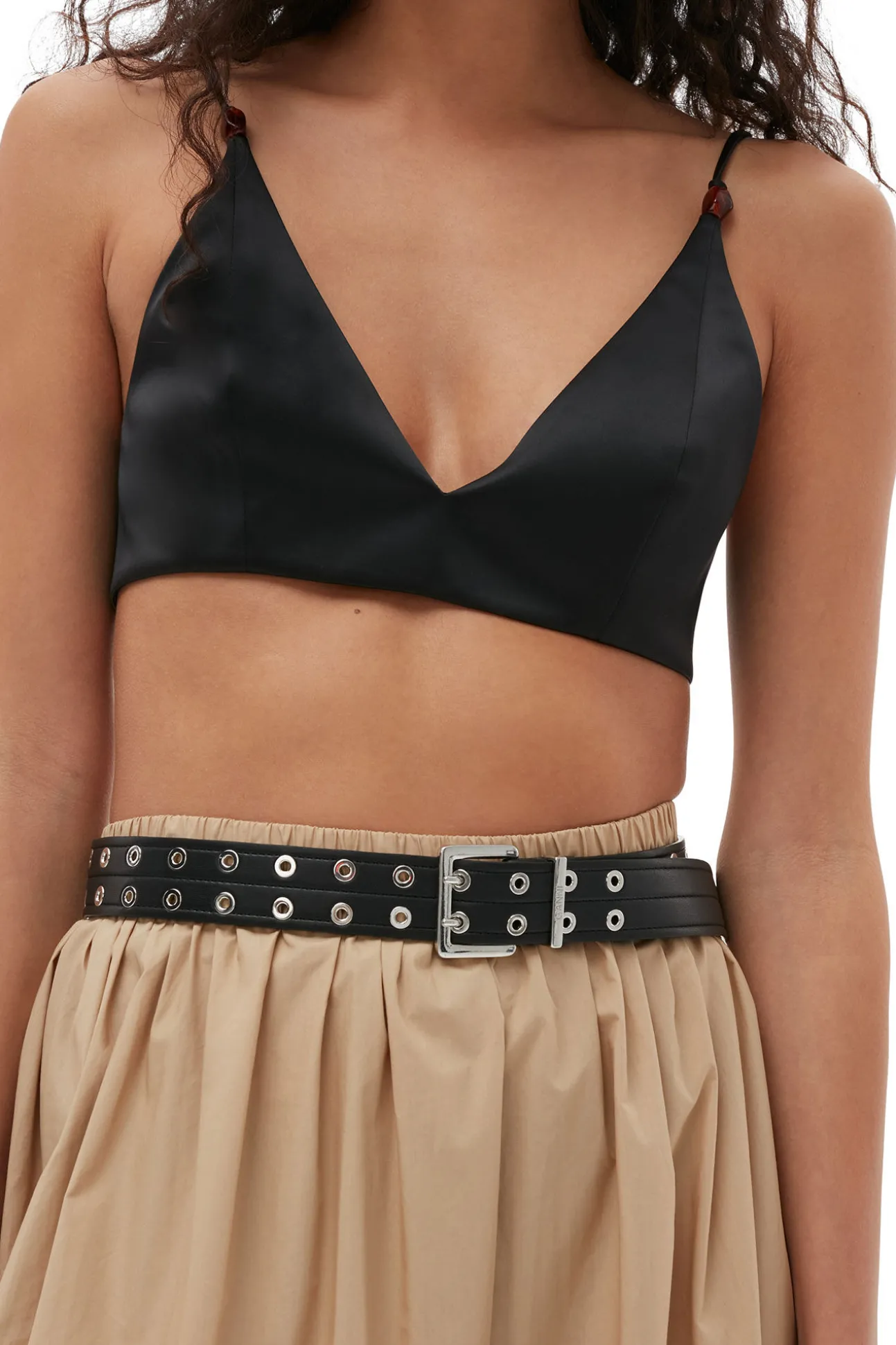 Outlet GANNI Maxi-Volantrock Aus Cotton Poplin Curds And Whey