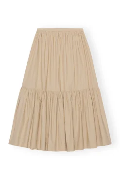 Outlet GANNI Maxi-Volantrock Aus Cotton Poplin Curds And Whey