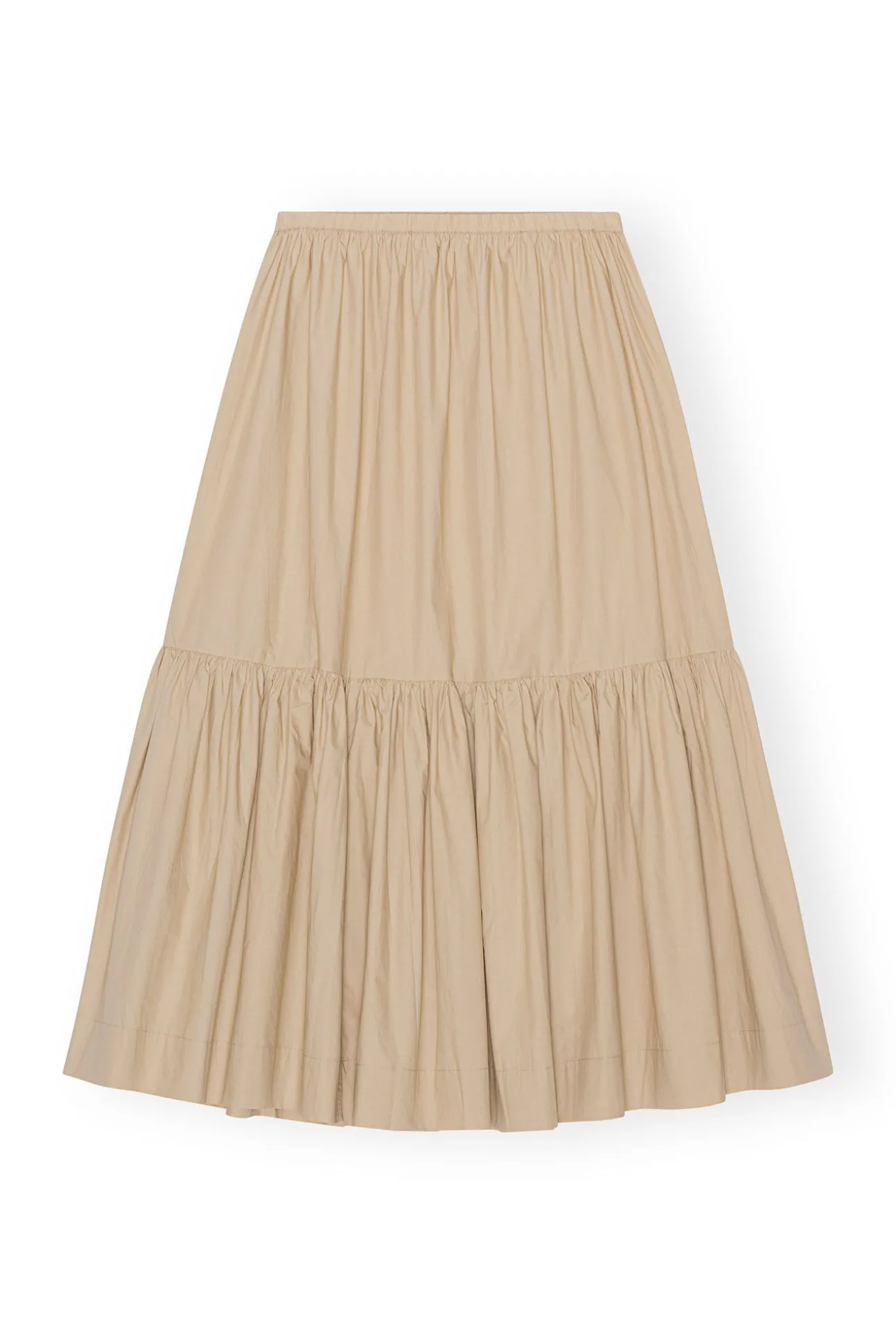 Outlet GANNI Maxi-Volantrock Aus Cotton Poplin Curds And Whey