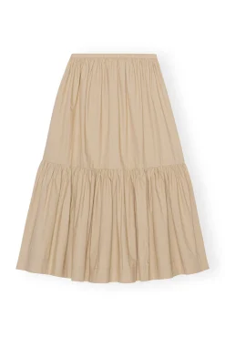 Outlet GANNI Maxi-Volantrock Aus Cotton Poplin Curds And Whey