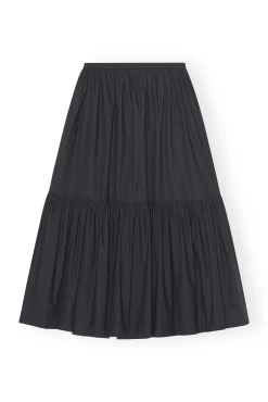 Clearance GANNI Maxi-Volantrock Aus Cotton Poplin Black