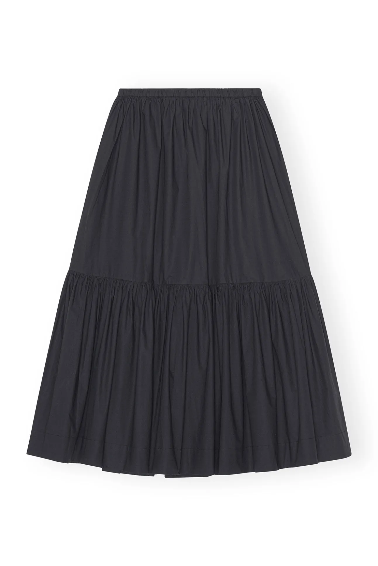 Clearance GANNI Maxi-Volantrock Aus Cotton Poplin Black