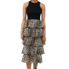 Store GANNI Maxi-Volantrock Aus Transparentem Voile Almond Milk
