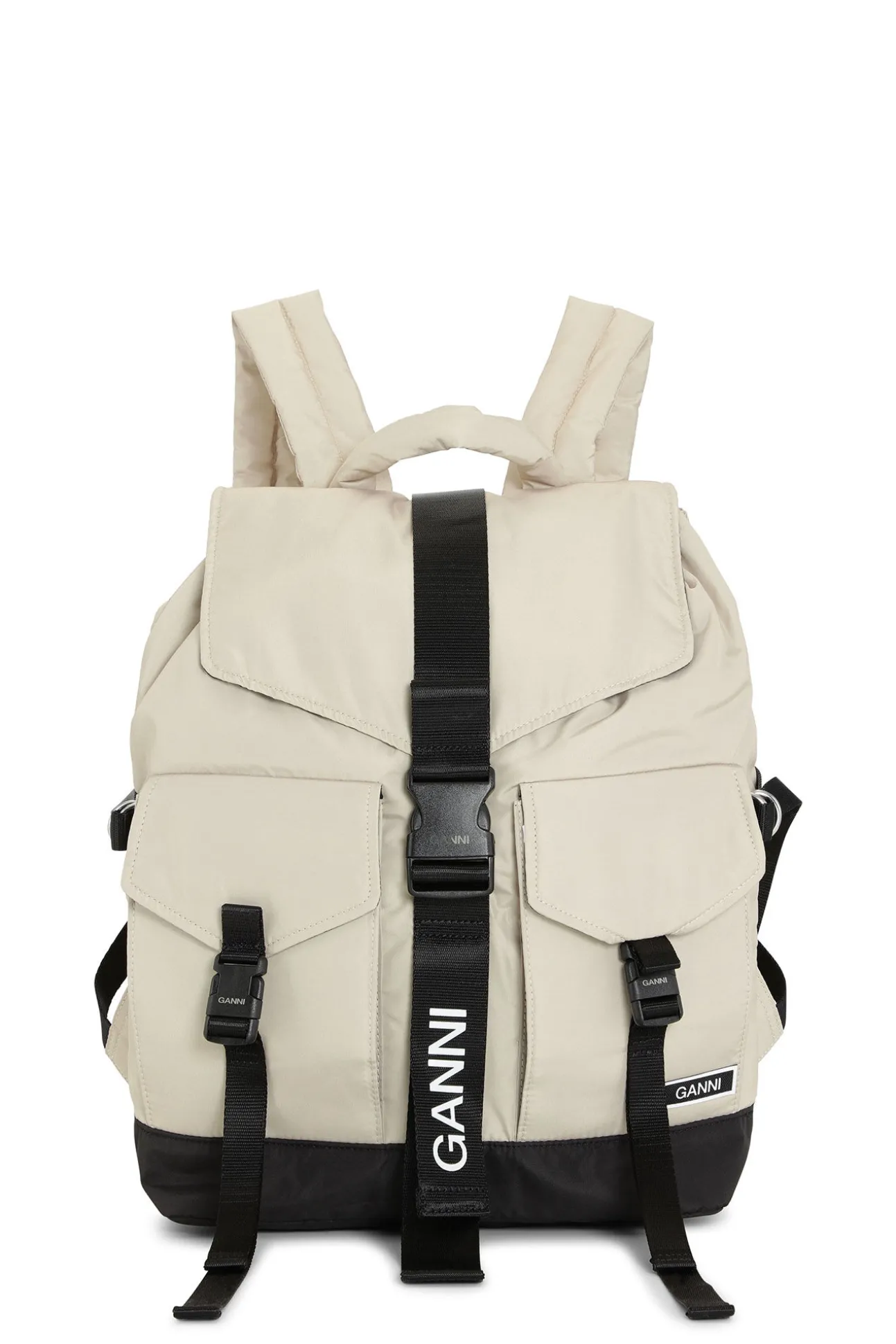 Cheap GANNI Mehrfarbiger Rucksack Aus Tech-Gewebe Pale Khaki