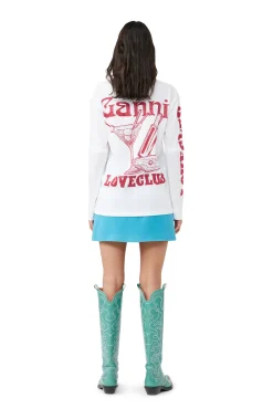 Sale GANNI Mehrlagiges Langarmshirt Bright White