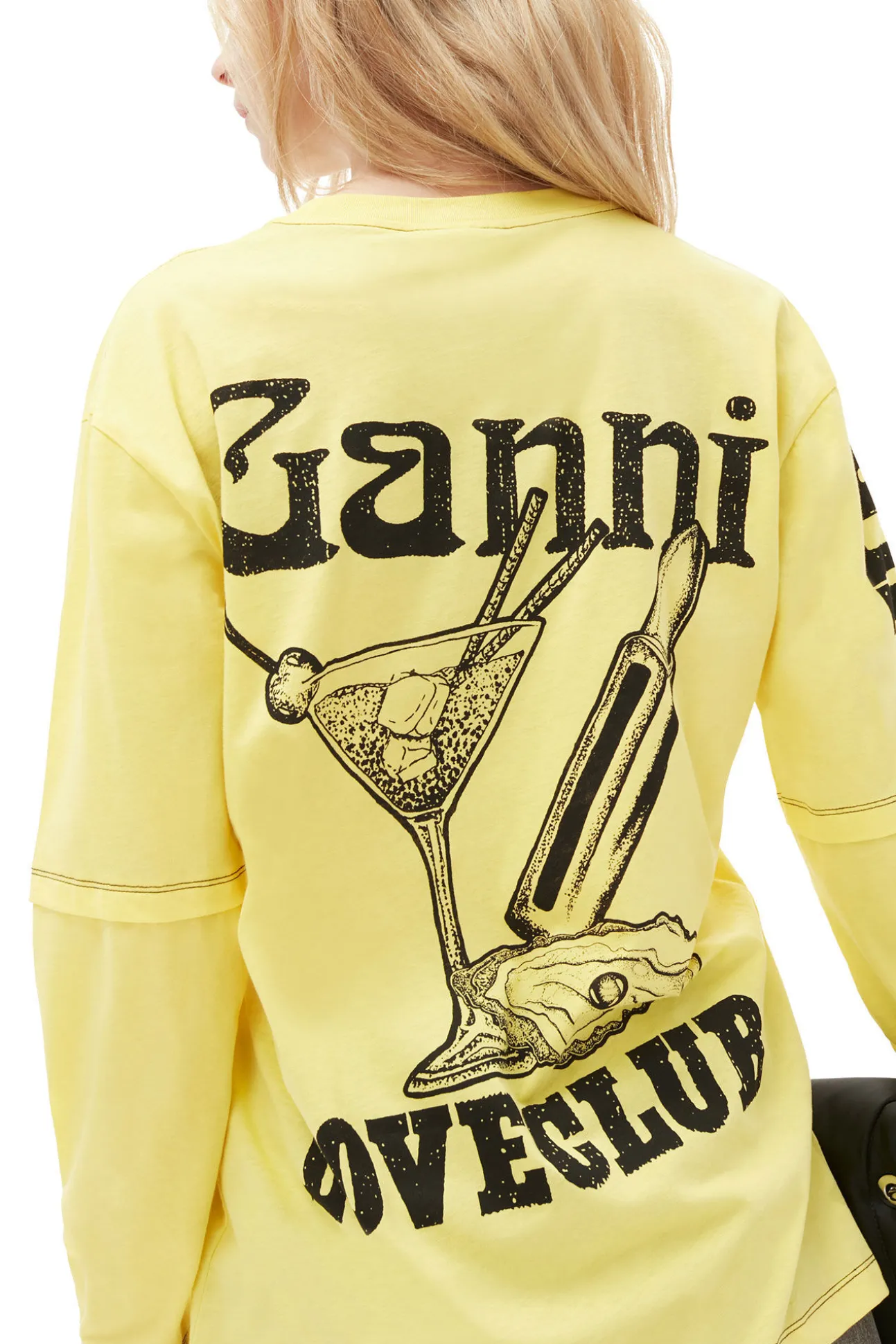 Clearance GANNI Mehrlagiges Langarmshirt Lemon Zest