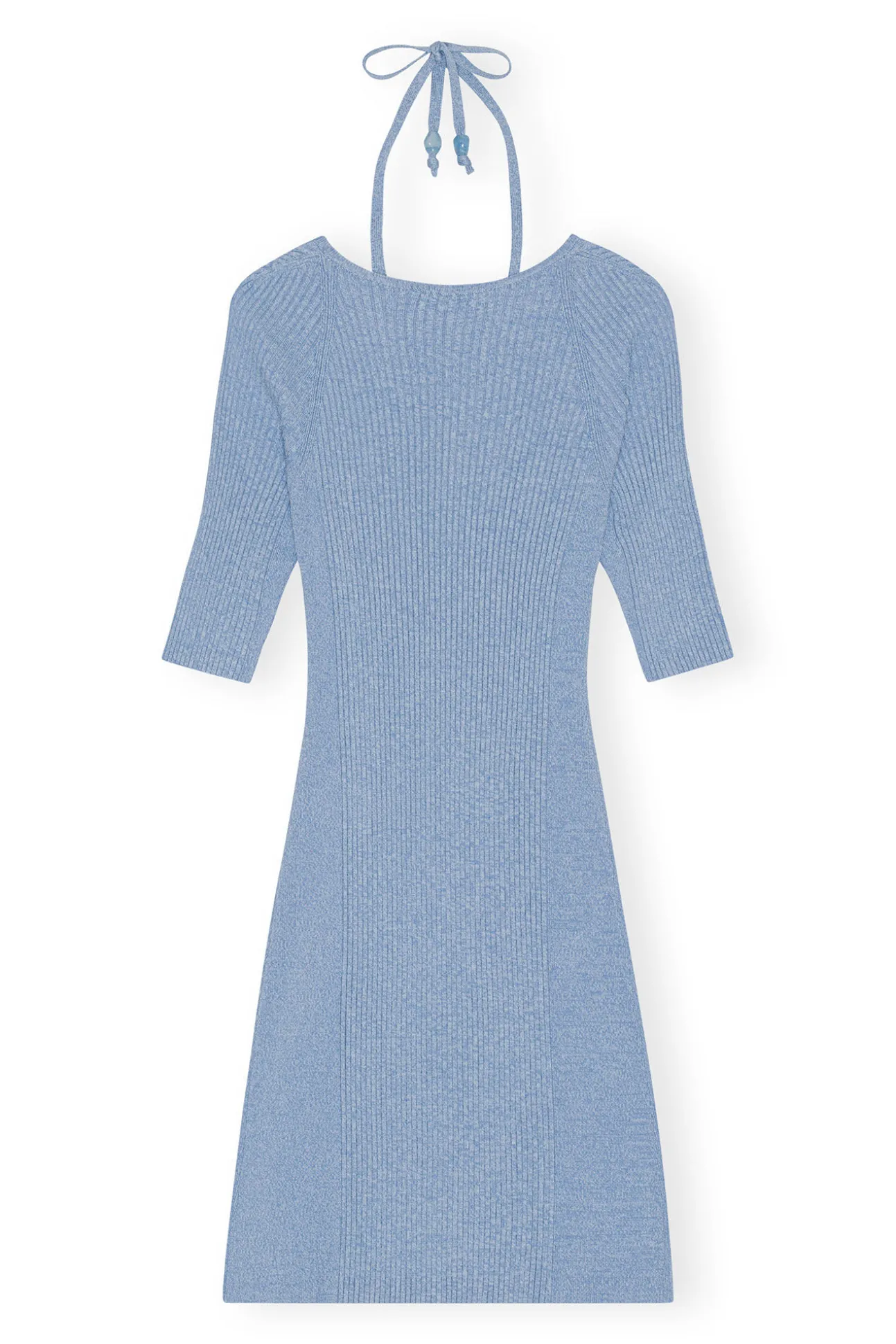 Store GANNI Melange-Strick-Minikleid Ethereal Blue
