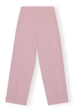 New GANNI Melierte Faltenhose Mit Drapierung Pink Tulle