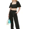 Hot GANNI Melierte Lockere Faltenhose Mit Drapierung Black