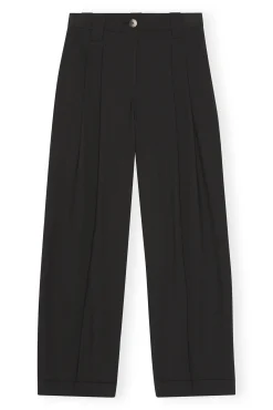 Hot GANNI Melierte Lockere Faltenhose Mit Drapierung Black