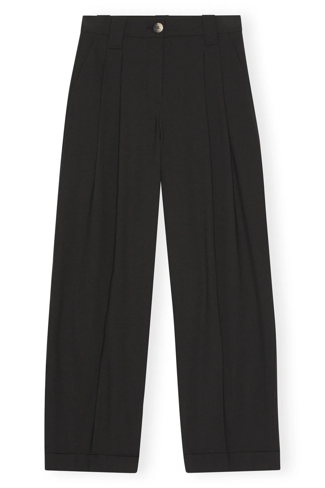 Hot GANNI Melierte Lockere Faltenhose Mit Drapierung Black