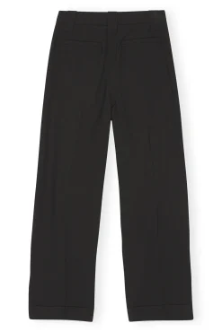 Hot GANNI Melierte Lockere Faltenhose Mit Drapierung Black