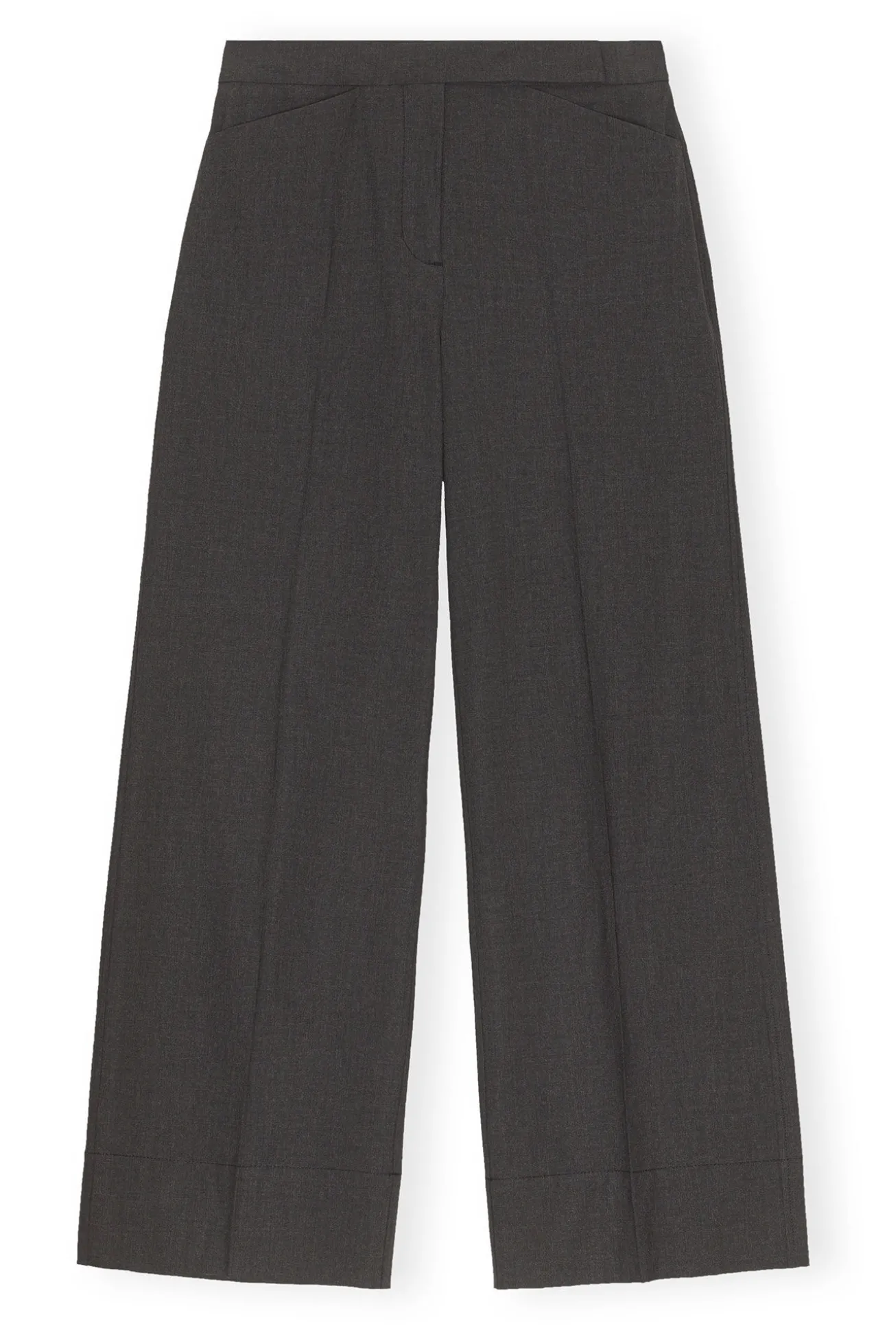 Hot GANNI Melierte Mid-Waist-Hose Mit Drapierung Phantom