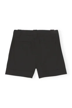 Shop GANNI Melierte Shorts Mit Drapierung Black