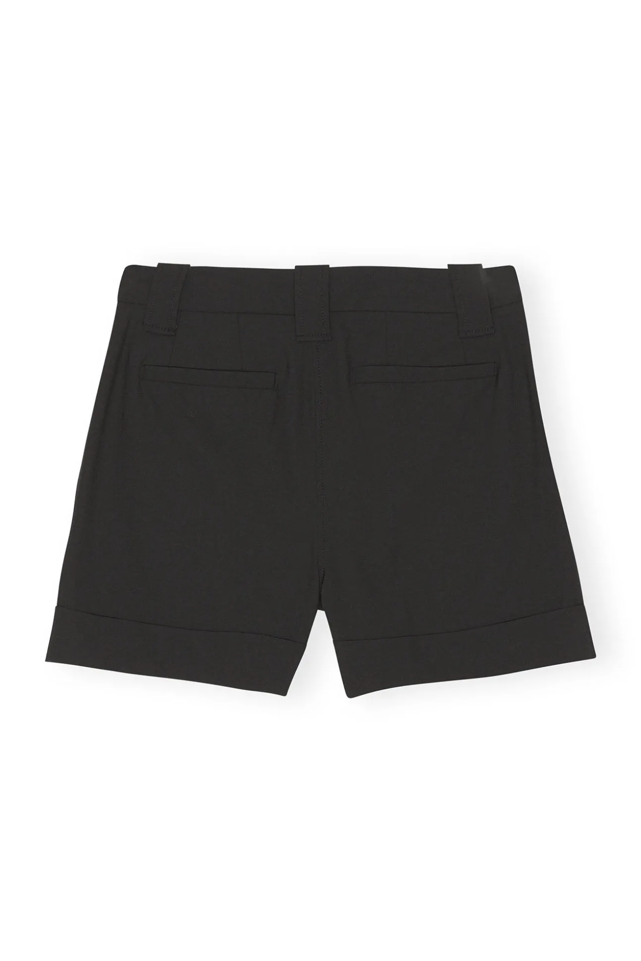 Shop GANNI Melierte Shorts Mit Drapierung Black