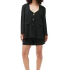 Sale GANNI Melierter Oversize-Blazer Mit Drapierung Black
