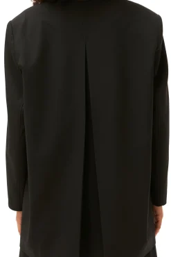 Sale GANNI Melierter Oversize-Blazer Mit Drapierung Black