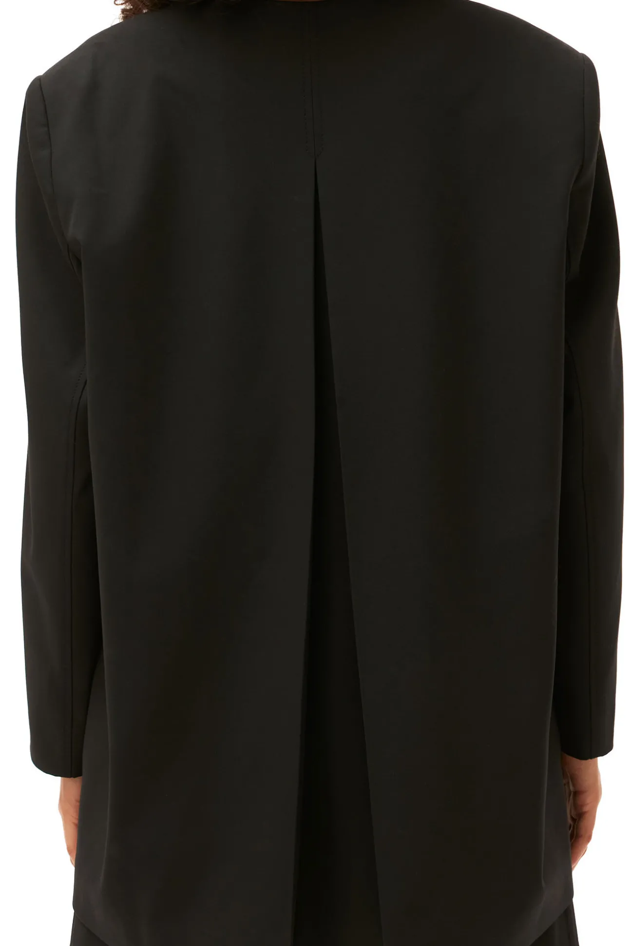 Sale GANNI Melierter Oversize-Blazer Mit Drapierung Black