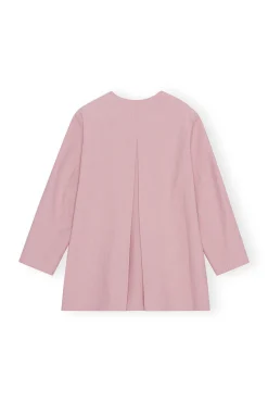 Fashion GANNI Melierter Oversize-Blazer Mit Drapierung Pink Tulle