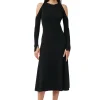 Best Sale GANNI Meliertes Midikleid Mit Offenem Rucken Black