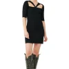 Shop GANNI Meliertes Minikleid Mit Cut-Outs Black