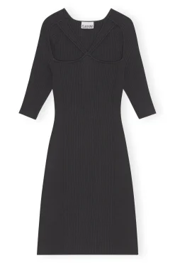 Shop GANNI Meliertes Minikleid Mit Cut-Outs Black