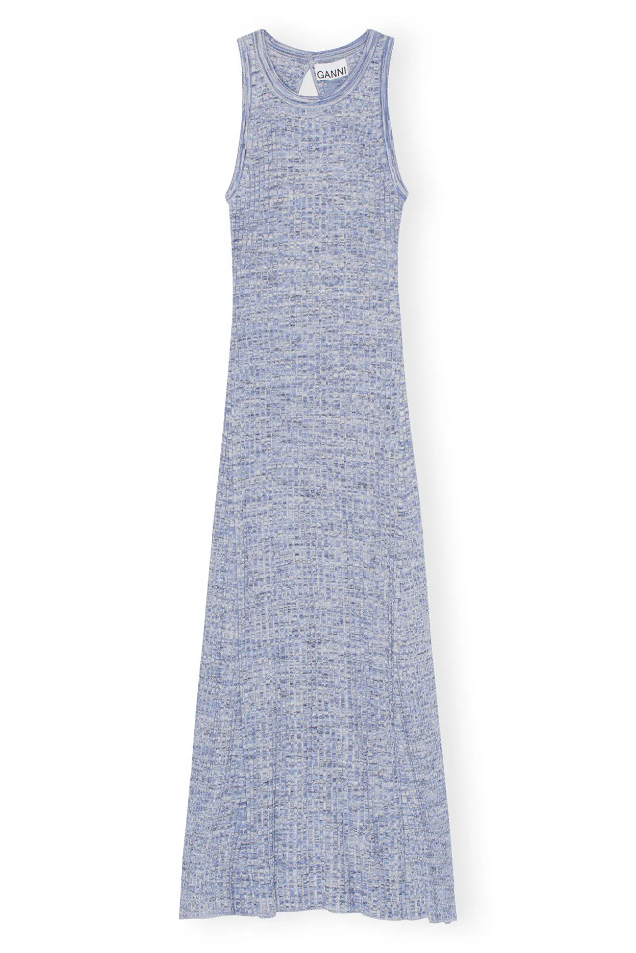 Cheap GANNI Merino Mouline Midikleid Blue Curacao