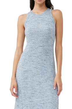 Cheap GANNI Merino Mouline Midikleid Blue Curacao
