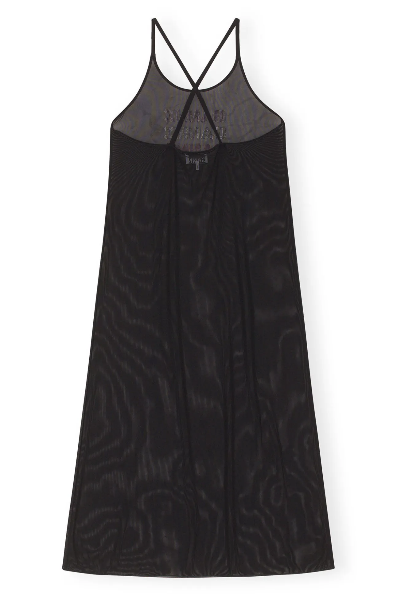 Online GANNI Mesh Cover Up Slip Dress Black