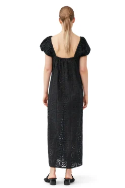 Best Sale GANNI Midikleid Aus Lochstickerei Black