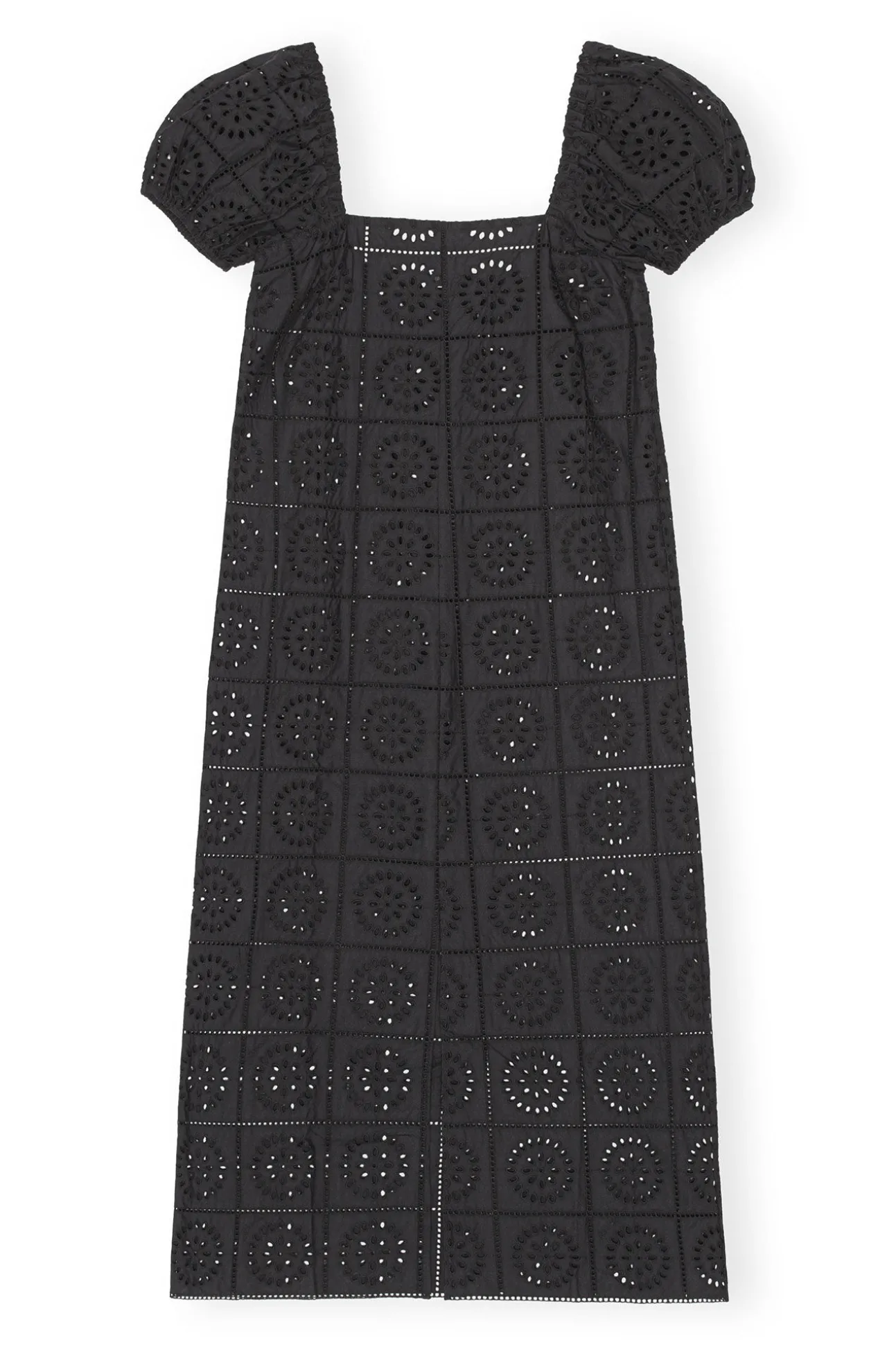 Best Sale GANNI Midikleid Aus Lochstickerei Black